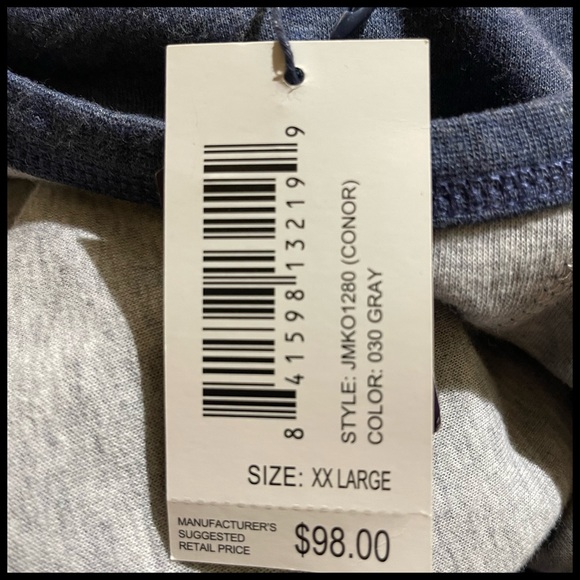 Johnnie O Conor Pullover in Gray & Chambray Blue. Size XXL. - Picture 2 of 2